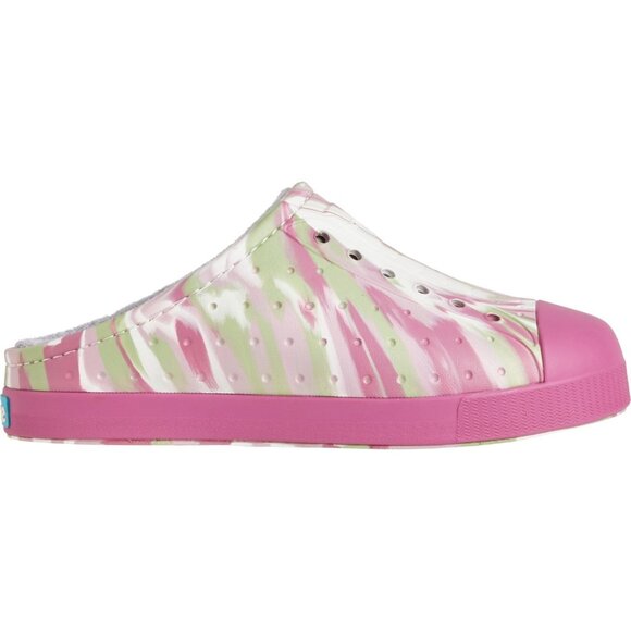 NATIVE Unisex Jefferson French Terry Clogs Slip-Ons Youth Size J6 Pink Green - Picture 3 of 5
